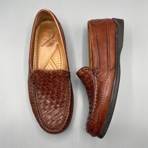 Dockers Woven Loafers Mens Size 7.5 Brown Leather Basket Weave Career Academia